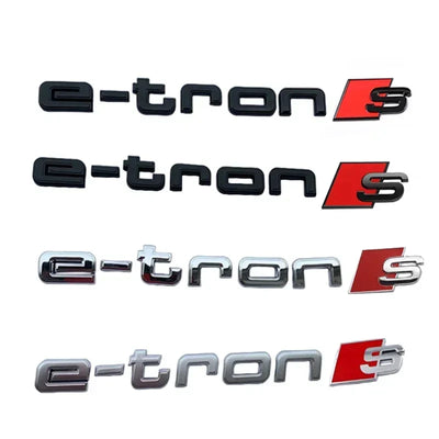 Logo Badge Audi E-tron S Line 11cm - vue arrière - Becquet Voiture