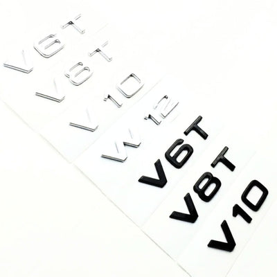 Logo Badge Audi Moteur 1.8T 2.0T 3.0T V6 V8 V10 - installé sur véhicule - Becquet Voiture