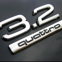 Logo Badge Audi Moteur 1.8T 2.0T 3.0T V6 V8 V10 - vue de face 2 - Becquet Voiture