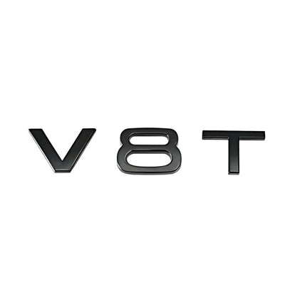 Logo Badge Audi Moteur 1.8T 2.0T 3.0T V6 V8 V10 - vue de face 4 - Becquet Voiture