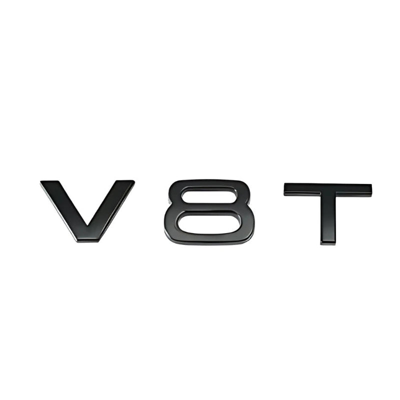 Logo Badge Audi Moteur 1.8T 2.0T 3.0T V6 V8 V10 - vue de face 4 - Becquet Voiture