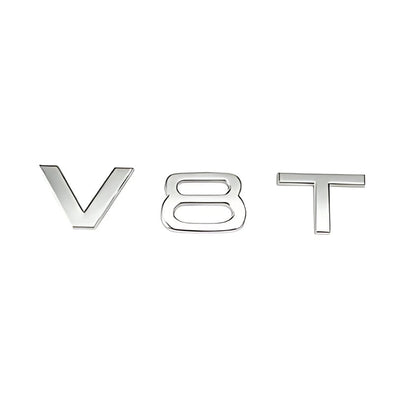 Logo Badge Audi Moteur 1.8T 2.0T 3.0T V6 V8 V10 - vue de profil 4 - Becquet Voiture