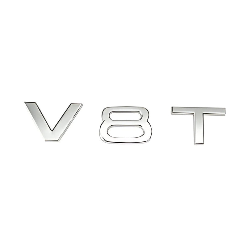 Logo Badge Audi Moteur 1.8T 2.0T 3.0T V6 V8 V10 - vue de profil 4 - Becquet Voiture