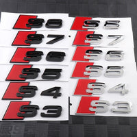 Logo Badge Audi S1 S3 S4 S5 S6 S7 S8 SQ - vue arrière 3 - Becquet Voiture