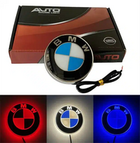 Logo BMW lumineux LED arrière 8,2 cm - Emblème voiture élégant - vue de face - Becquet Voiture
