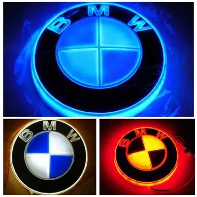 Logo BMW lumineux LED arrière 8,2 cm - Emblème voiture élégant - vue de profil - Becquet Voiture