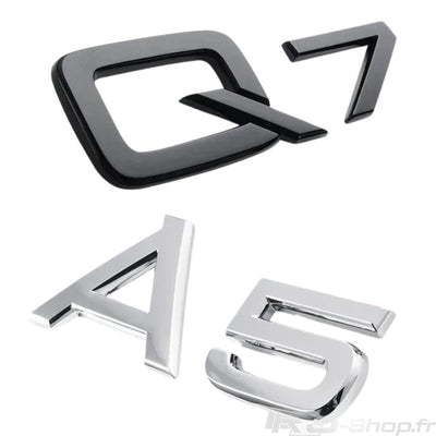 Logo Coffre Audi A1 A3 A4 A5 A6 A7 A8 Q - packshot studio - Becquet Voiture