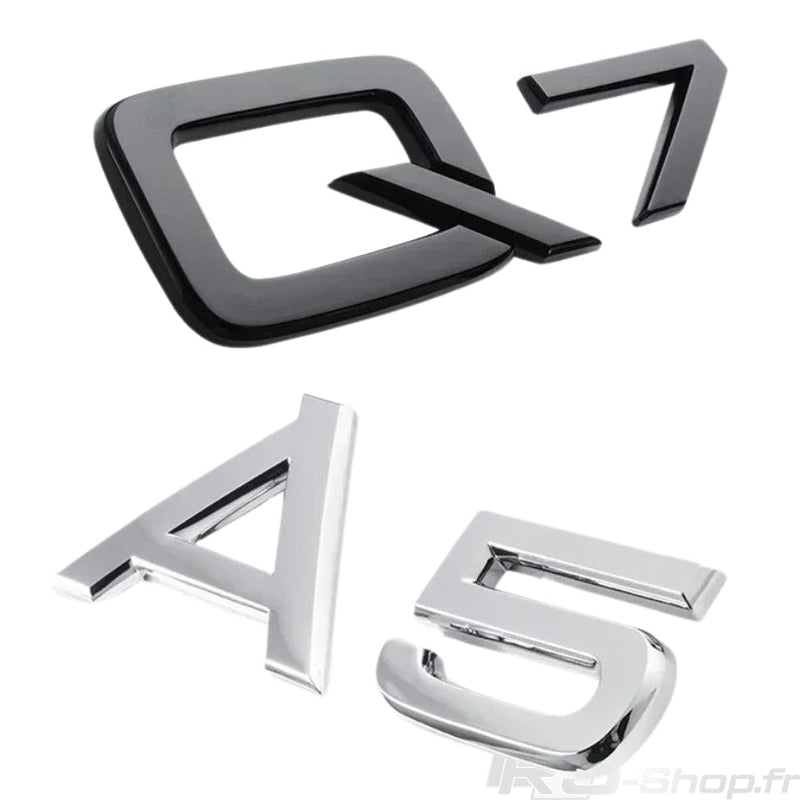 Logo Coffre Audi A1 A3 A4 A5 A6 A7 A8 Q - packshot studio - Becquet Voiture
