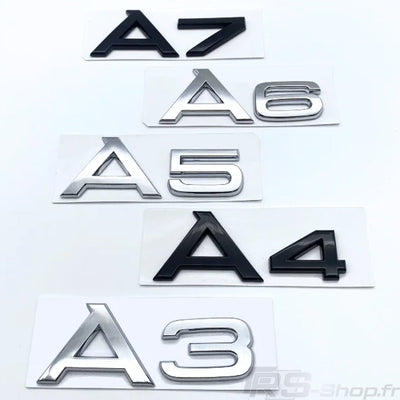 Logo Coffre Audi A1 A3 A4 A5 A6 A7 A8 Q - vue de trois-quarts - Becquet Voiture