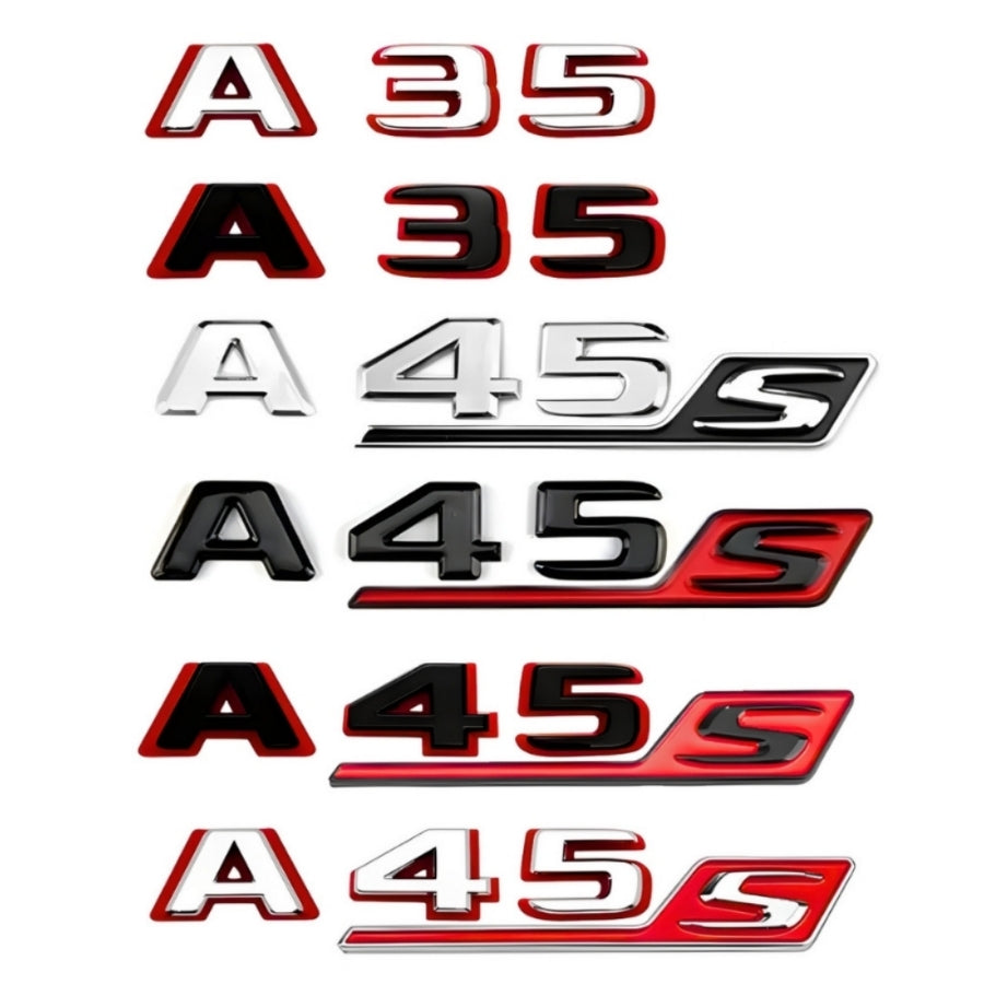 Logo Coffre Mercedes Classe A A35 A45S AMG - vue de face - Becquet Voiture