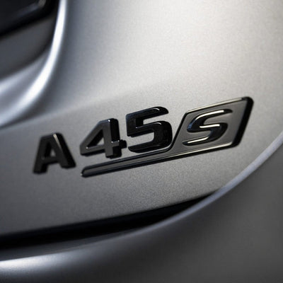 Logo Coffre Mercedes Classe A A35 A45S AMG - vue de profil - Becquet Voiture