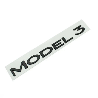 Logo Coffre Tesla Model 3 Y Noir Chrome - détail du montage - Becquet Voiture