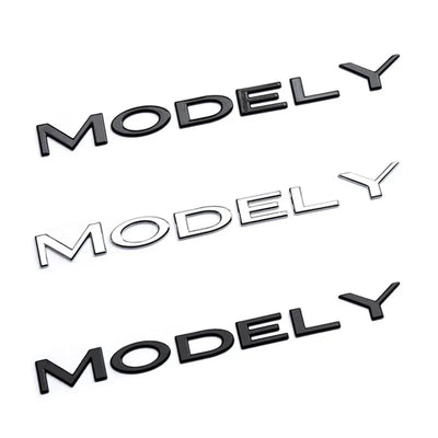 Logo Coffre Tesla Model 3 Y Noir Chrome - vue arrière - Becquet Voiture