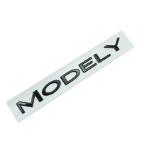 Logo Coffre Tesla Model 3 Y Noir Chrome - vue de dessus - Becquet Voiture