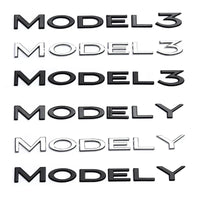Logo Coffre Tesla Model 3 Y Noir Chrome - vue de face - Becquet Voiture