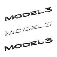 Logo Coffre Tesla Model 3 Y Noir Chrome - vue de profil - Becquet Voiture