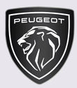 Logo de capot Peugeot Noir Brillant Chrome Carbone 10x9cm