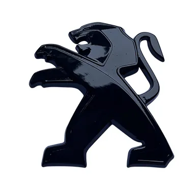 Logo de capot Peugeot Noir - vue de face - Becquet Voiture