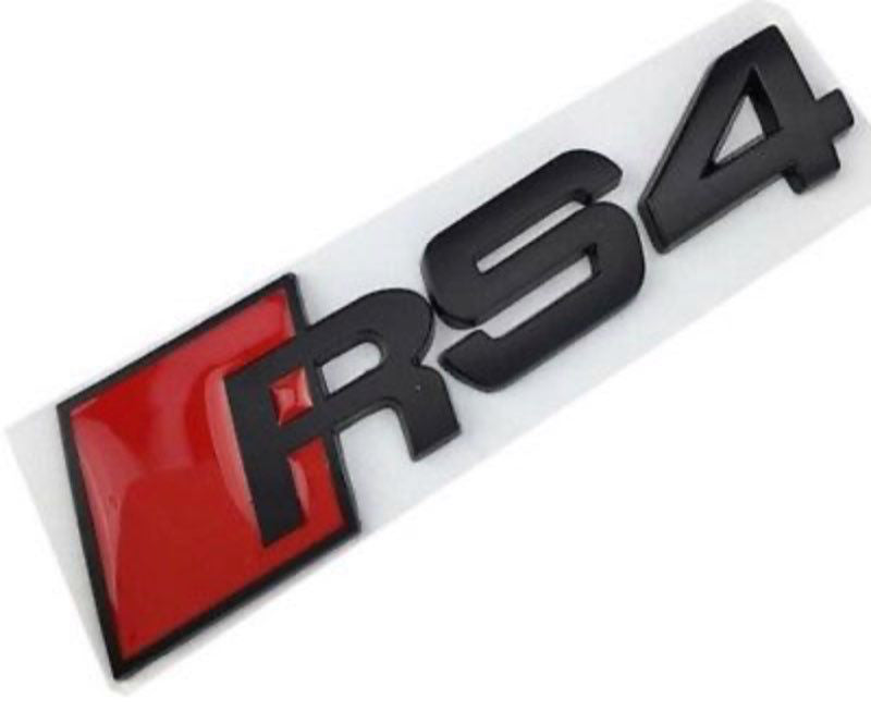 Logo de coffre Audi RS4 Noir - vue de face - Becquet Voiture