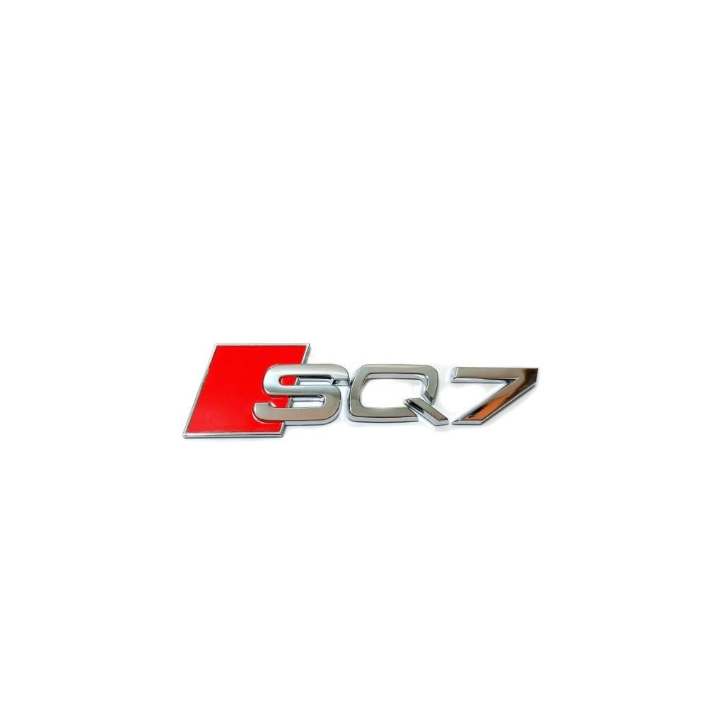 Logo de Coffre Audi SQ7 Chrome 14,8 x 3,7 cm - vue de face - Becquet Voiture