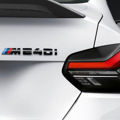 Logo de Coffre BMW Noir Brillant ABS - vue de face - Becquet Voiture