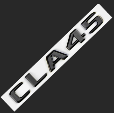 Logo de Coffre Mercedes CLA 45 Noir 162mm - vue de face - Becquet Voiture