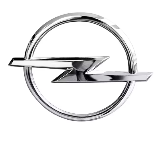 Logo de Coffre Opel ABS 145x115mm Noir Argent - vue de face - Becquet Voiture