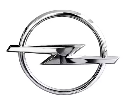 Logo de Coffre Opel ABS 145x115mm Noir Argent - vue de face - Becquet Voiture