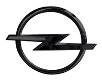 Logo de Coffre Opel ABS 145x115mm Noir Argent - vue de profil - Becquet Voiture