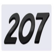 Logo de Coffre Peugeot 207 Noir Argent