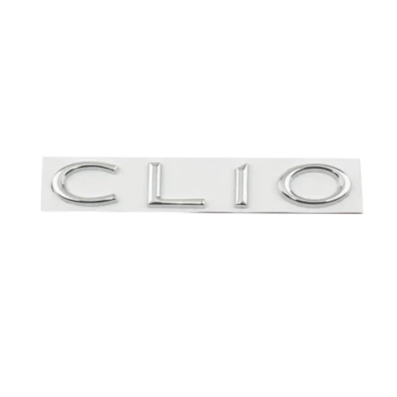 Logo de Coffre Renault Clio Chrome 14,9 CM - vue de face - Becquet Voiture
