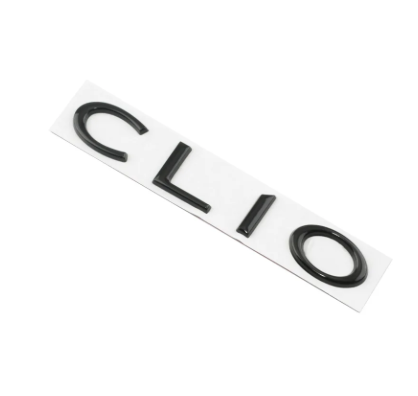 Logo de Coffre Renault Clio Noir 14,9 cm - vue de face - Becquet Voiture