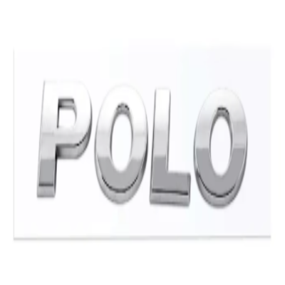 Logo de Coffre Volkswagen Polo 130mm ABS Argent Noir - vue de face - Becquet Voiture