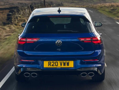 Logo de coffre Volkswagen R (nouveau modèle) - vue de profil - Becquet Voiture