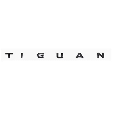 Logo de coffre Volkswagen Tiguan Noir Brillant - vue de profil - Becquet Voiture