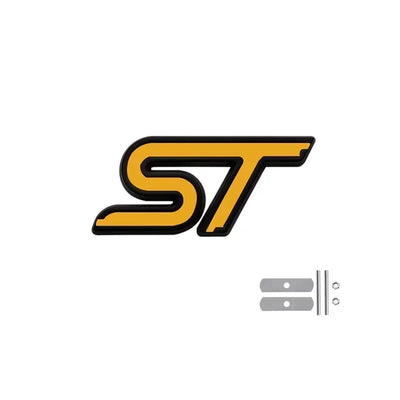 Logo Emblème ST Ford Focus Avant Arrière 7.9cm - détail du montage - Becquet Voiture