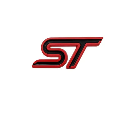 Logo Emblème ST Ford Focus Avant Arrière 7.9cm - vue de profil - Becquet Voiture
