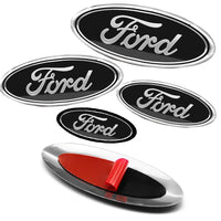 Logo Ford Noir Badge Insigne Calandre 3D - vue de dessus - Becquet Voiture