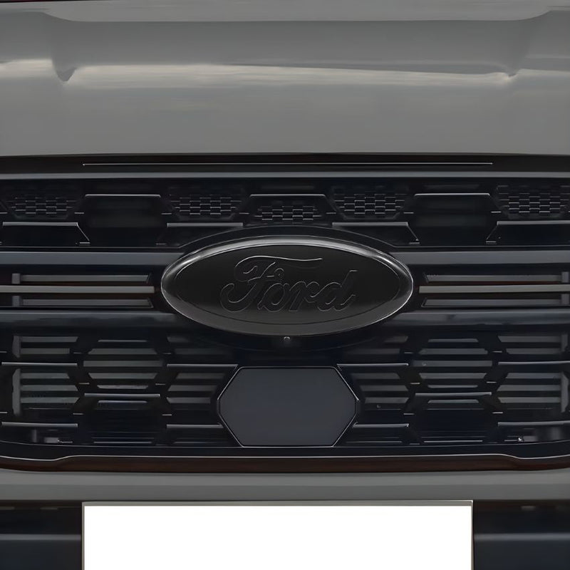 Logo Ford Noir Badge Insigne Calandre 3D - vue de face 2 - Becquet Voiture