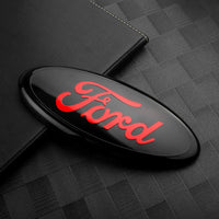 Logo Ford Noir Badge Insigne Calandre 3D - vue de profil 2 - Becquet Voiture