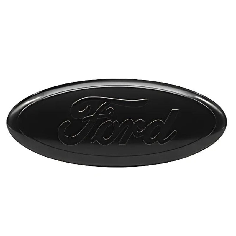 Logo Ford Noir Badge Insigne Calandre 3D - vue de profil - Becquet Voiture