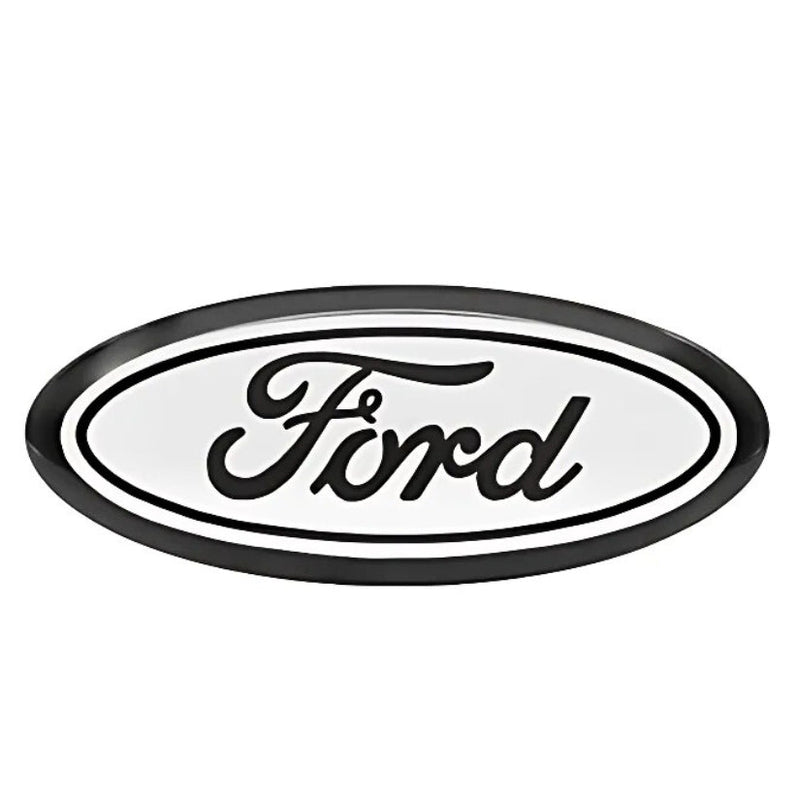 Logo Ford Noir Badge Insigne Calandre 3D - vue de trois-quarts - Becquet Voiture