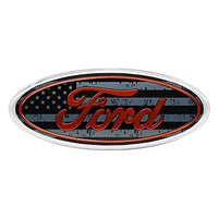 Logo Ford Noir Badge Insigne Calandre 3D - vue rapprochée - Becquet Voiture