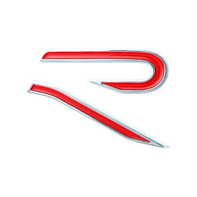 Logo Golf 8 R Badge Coffre - Noir, Bleu, Chrome, - détail du montage - Becquet Voiture