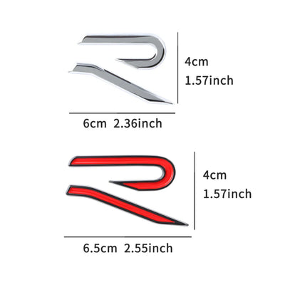 Logo Golf 8 R Badge Coffre - Noir, Bleu, Chrome, - vue arrière - Becquet Voiture