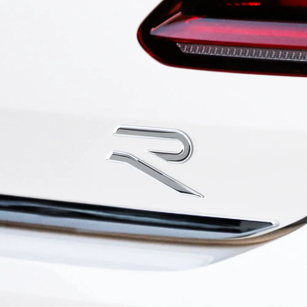 Logo Golf 8 R Badge Coffre - Noir, Bleu, Chrome, - vue de face - Becquet Voiture