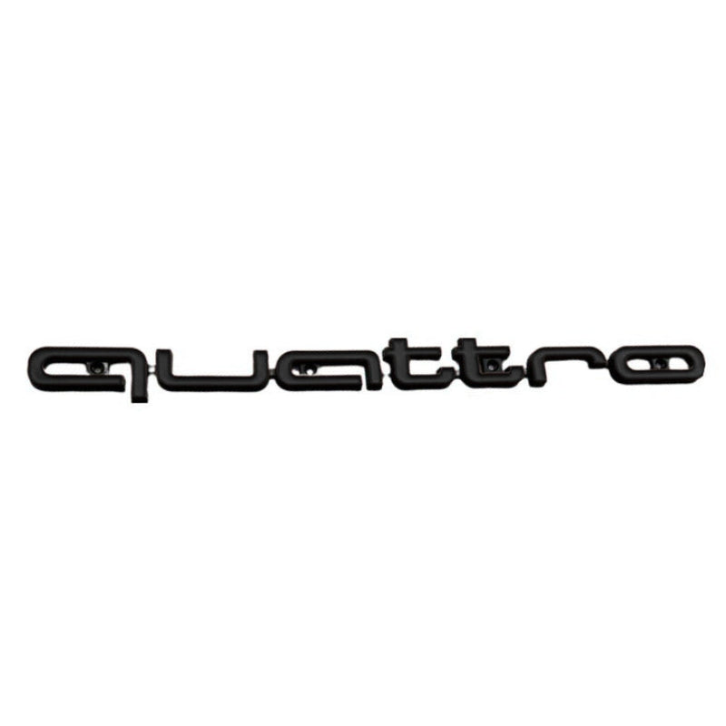 Logo Grille Calandre Quattro Badge Noir Rouge Chrome 42cm - vue arrière 2 - Becquet Voiture