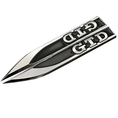 Logo GTD Ailes Avant VW Polo Golf - Noir ou - installé sur véhicule - Becquet Voiture