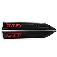 GTI-/GTD-Logo Kotflügel VW Golf Schwarz Rot Weiß - Studio-Packshot - Becquet Voiture