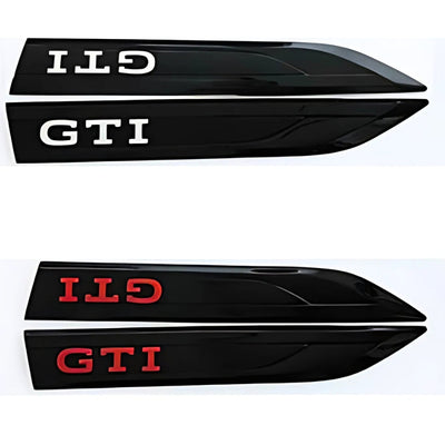 Logo GTI / GTD Aile VW Golf Noir Rouge Blanc - vue arrière - Becquet Voiture
